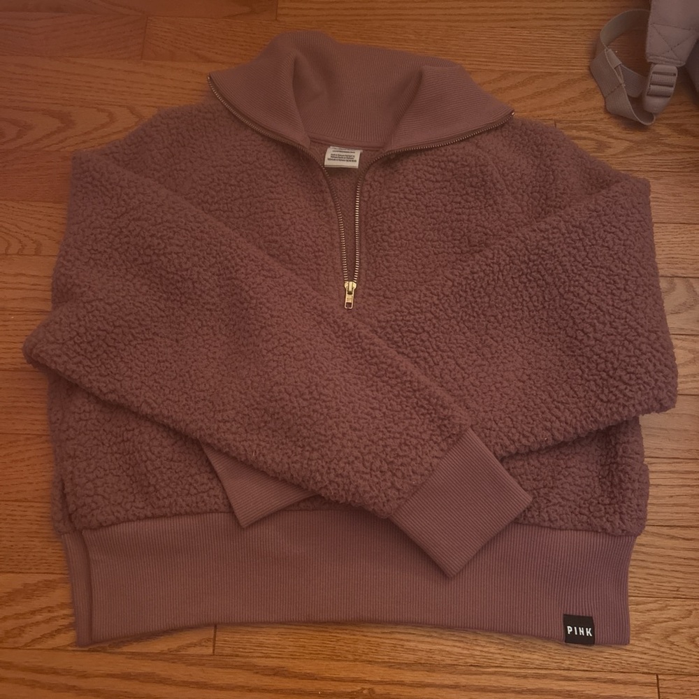 PINK sherpa quarter zip